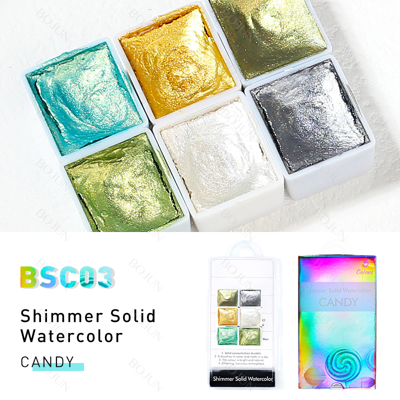 BOJUN BSC03 | 6 Colors Nail Shimmer Solid Watercolor